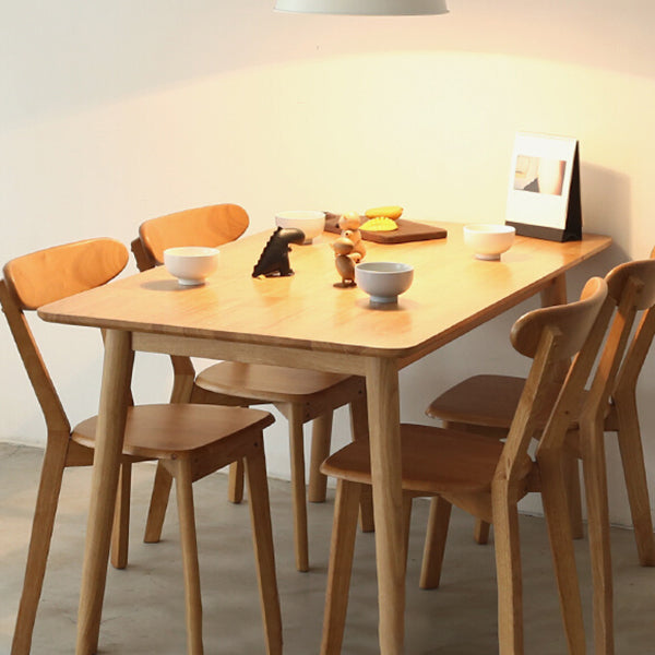 Simplicity Solid Wood Dining Table Rectangle Shape Dining Table with 4 Legs Base