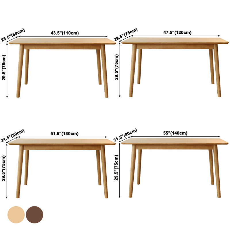 Simplicity Solid Wood Dining Table Rectangle Shape Dining Table with 4 Legs Base