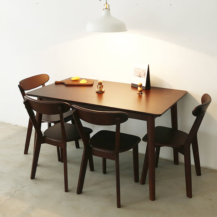Simplicity Solid Wood Dining Table Rectangle Shape Dining Table with 4 Legs Base