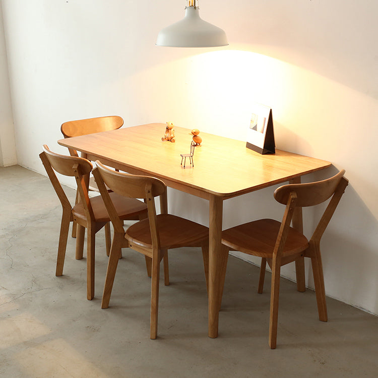 Simplicity Solid Wood Dining Table Rectangle Shape Dining Table with 4 Legs Base