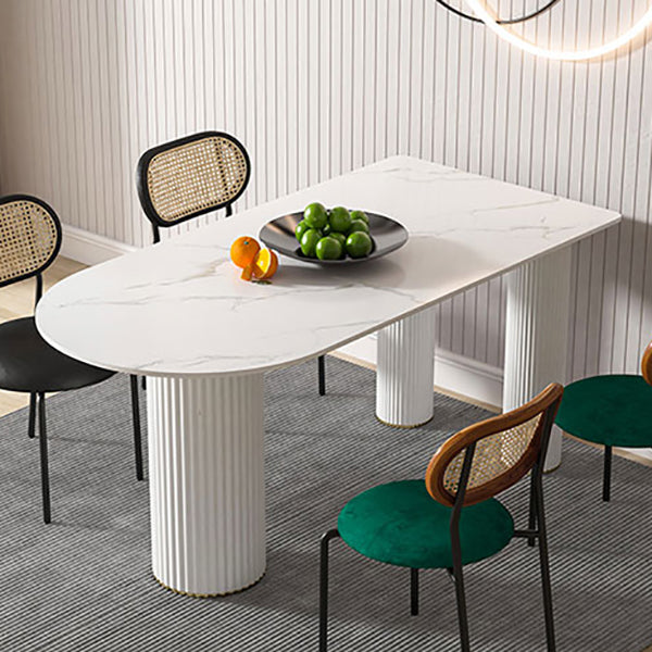 Tavolo da tavolo da tavolo in marmo in metallo contemporaneo per sala da pranzo e cucina