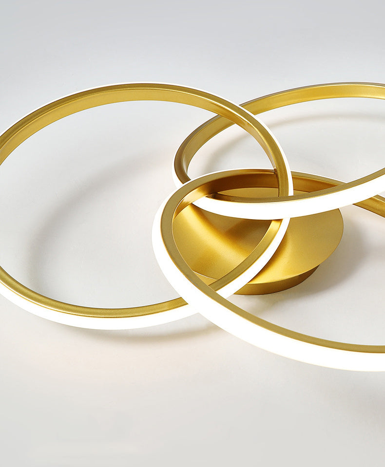 3-Lights Circular Semi Flush Mount Ceiling Lighting Fixture Modern Style Metal Flush Light