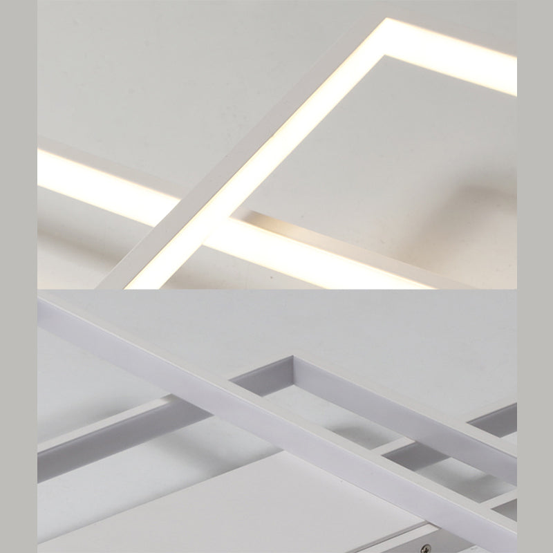 Lámparas de techo semi empotradas rectangulares de estilo moderno Luces de techo de montaje semisuperficial de metal de 3 luces
