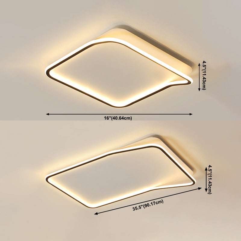 Geometric Black Flush Mount Ceiling Light Fixture Modern Style Metal Led Flush Ceiling Lights