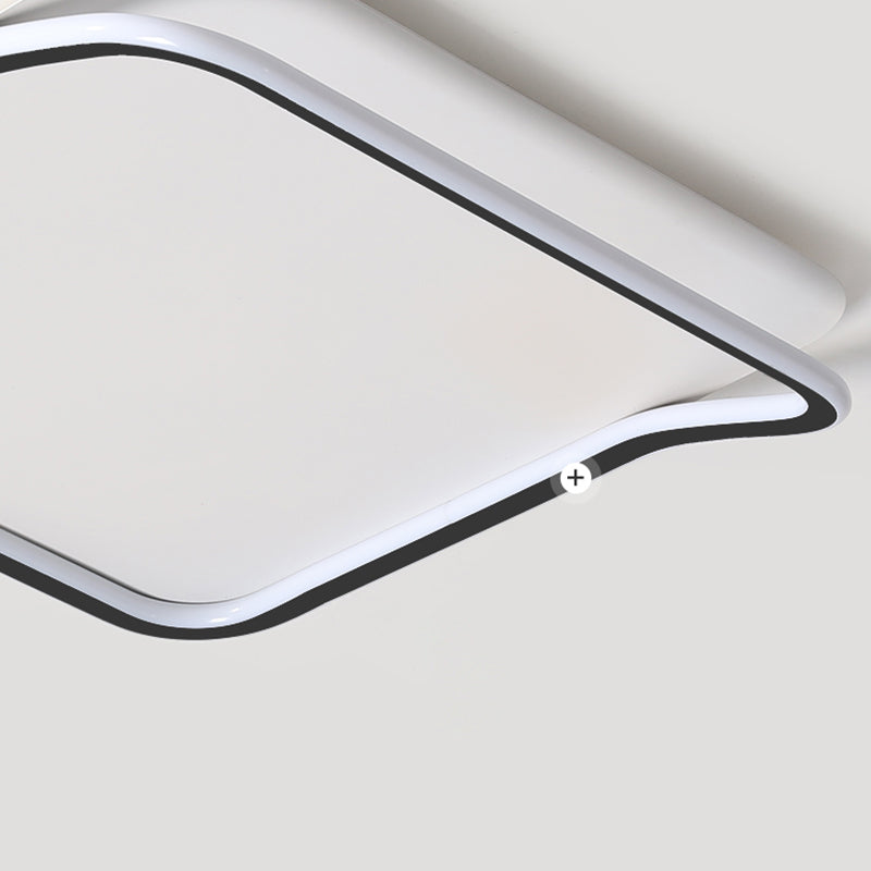 Geometric Black Flush Mount Ceiling Light Fixture Modern Style Metal Led Flush Ceiling Lights