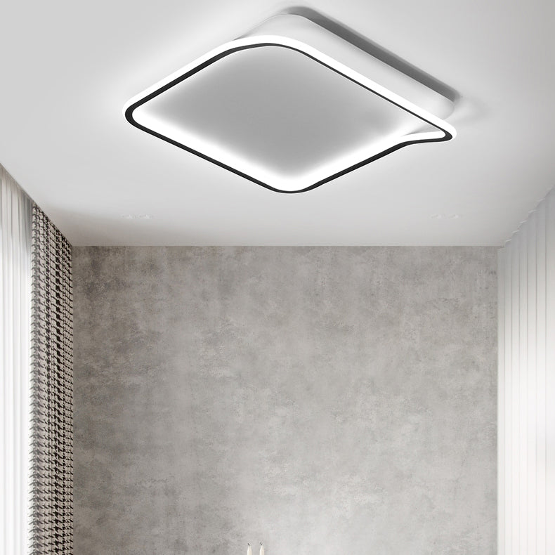 Geometric Black Flush Mount Ceiling Light Fixture Modern Style Metal Led Flush Ceiling Lights