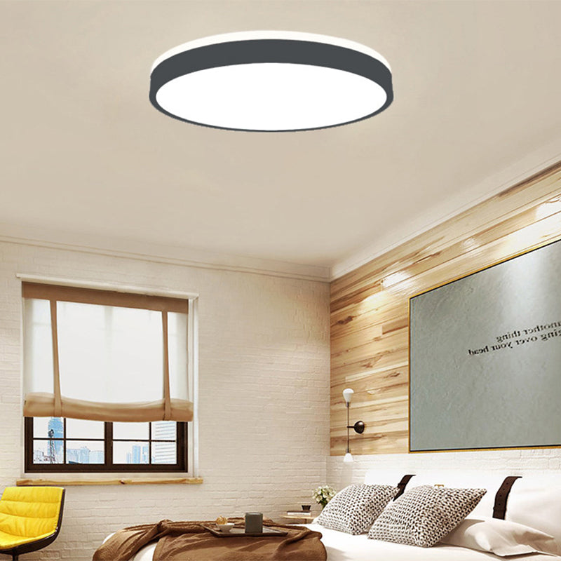 Metal Round Shaped Flush Mount Fixture Modern Style 1Head Led Flush Light
