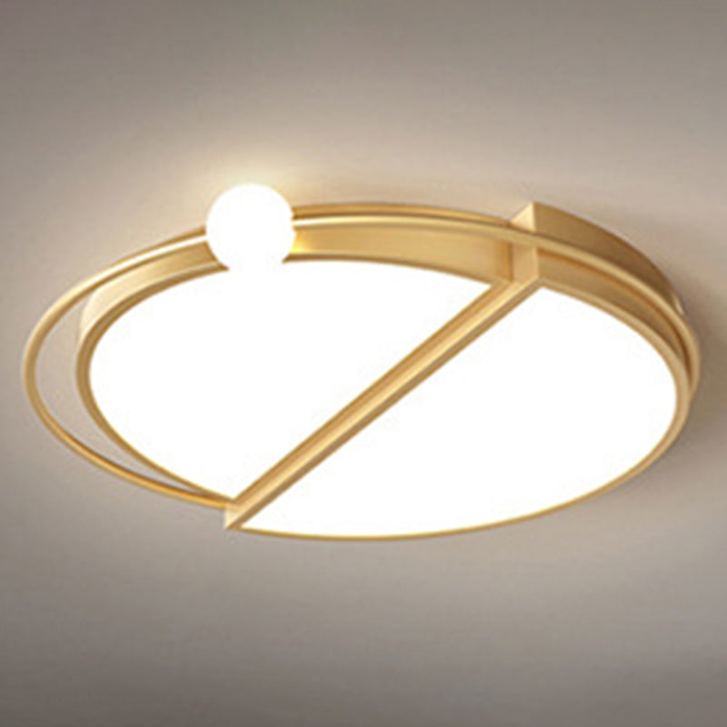 3-Lights Circles Flush Ceiling Light Fixture Modern Style Metal Led Flush Mount in Glod