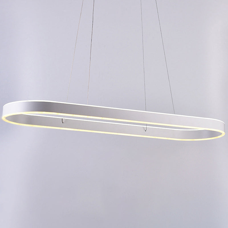 Modern Chandelier Linear Oval Island Lights 2 Light Metal Island Lighting Fixtures