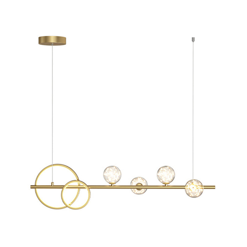 Modern Pendant Light Geometric Island Light Fixture Metal Island Lights in Gold