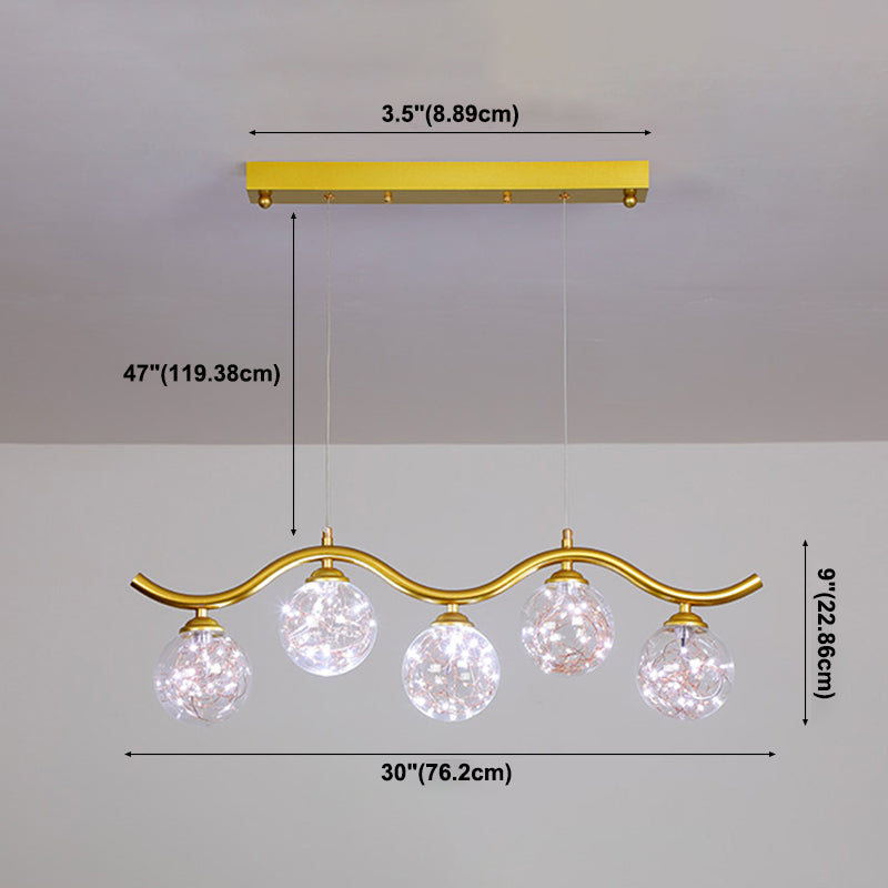 Modern Lighting Chandelier Globe Pendant Light 5 Light Metal Island Lights
