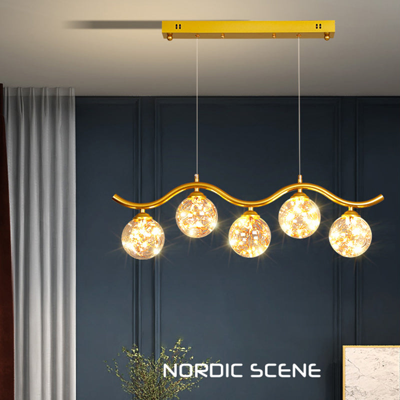 Modern Lighting Chandelier Globe Pendant Light 5 Light Metal Island Lights