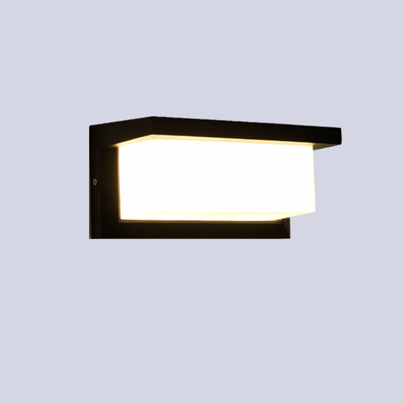 Geometric Shade Wall Lighting Modern Style Metal 1 Light Sconce Light in Black