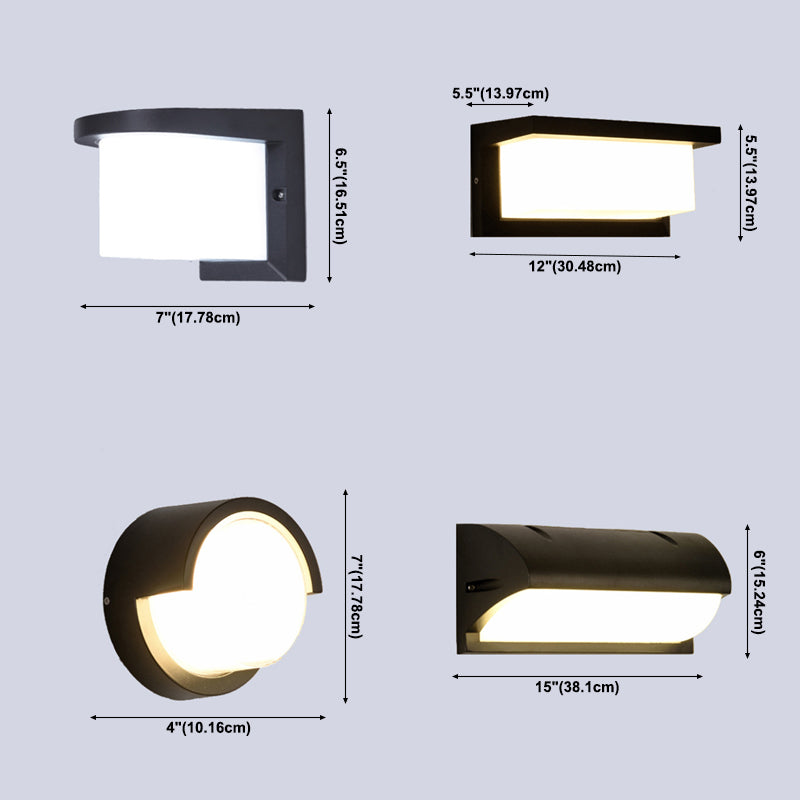 Geometric Shade Wall Lighting Modern Style Metal 1 Light Sconce Light in Black