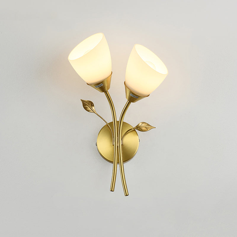 Unico illuminazione da parete in stile moderno in stile moderno 2 luci luci sconde in oro