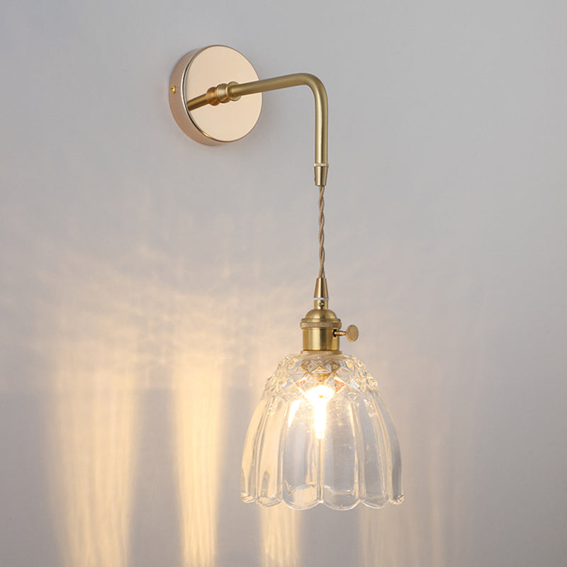 Unico illuminazione da parete in stile moderno in stile moderno 1 luce sconce leggera in oro