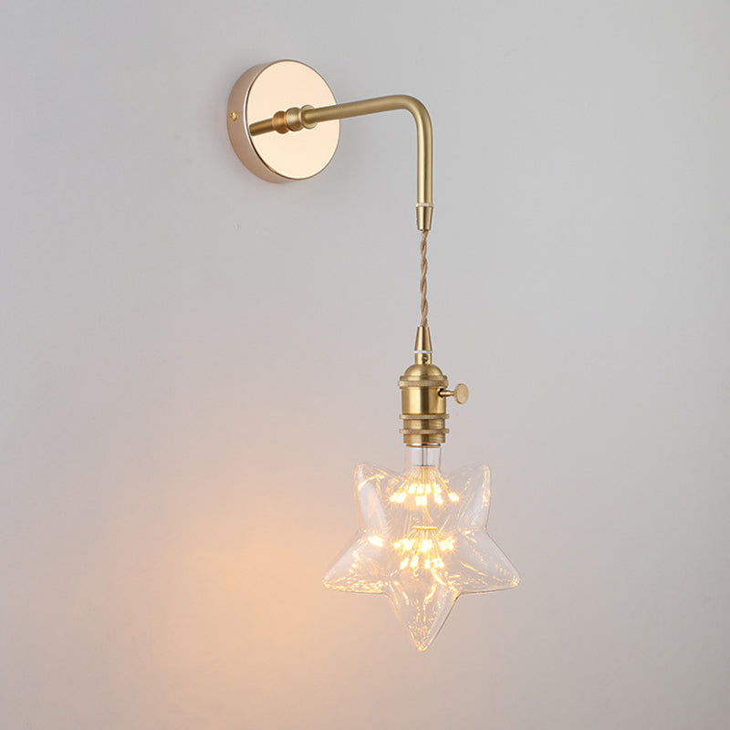 Unico illuminazione da parete in stile moderno in stile moderno 1 luce sconce leggera in oro