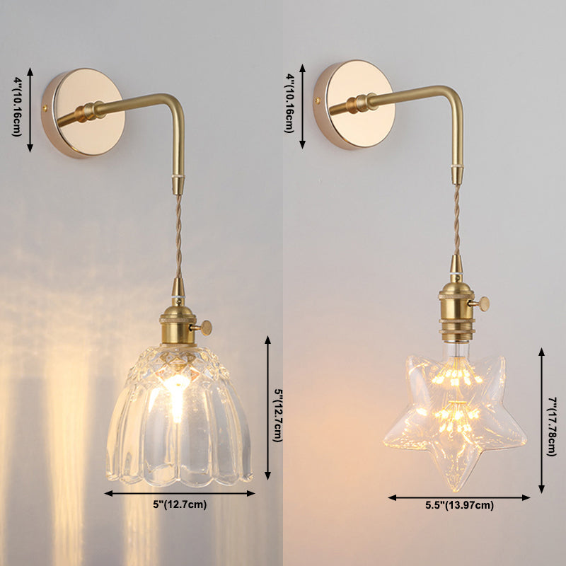 Unico illuminazione da parete in stile moderno in stile moderno 1 luce sconce leggera in oro