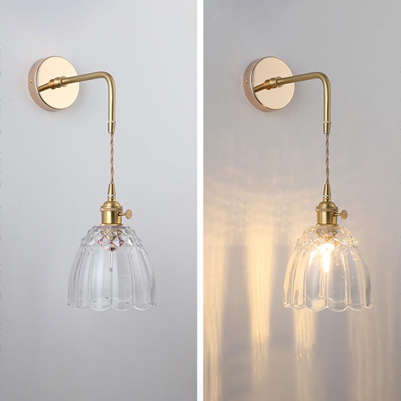 Unico illuminazione da parete in stile moderno in stile moderno 1 luce sconce leggera in oro