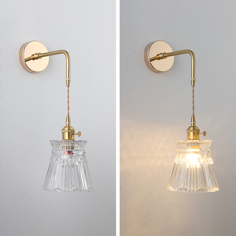 Unico illuminazione da parete in stile moderno in stile moderno 1 luce sconce leggera in oro