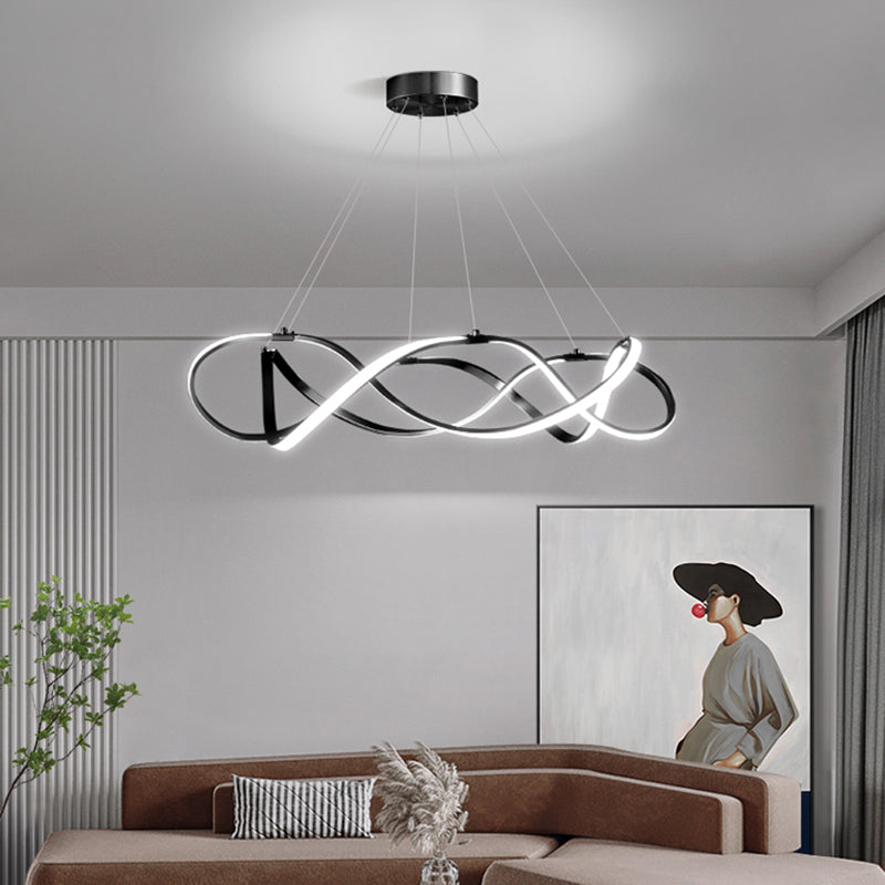 Contemporary Chandeliers Seamless Curves Hanging Pendant Lights with Acrylic Shade