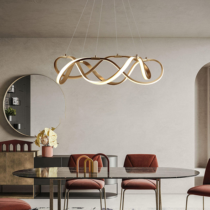 Contemporary Chandeliers Seamless Curves Hanging Pendant Lights with Acrylic Shade