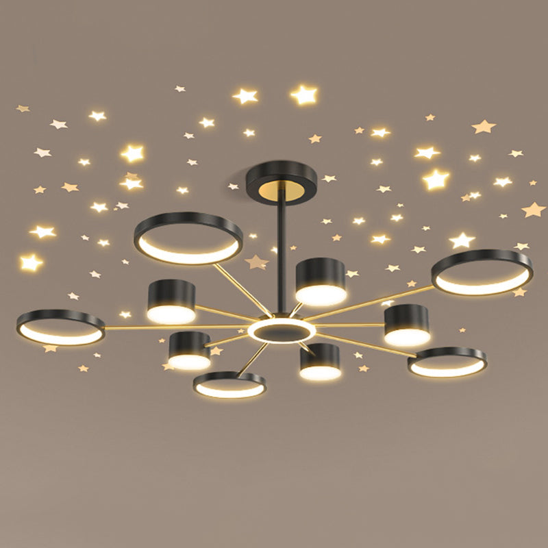 Moderno sala da pranzo illuminazione a più anelli lampadario Fissature di illuminazione in metallo 11 lampadario leggero