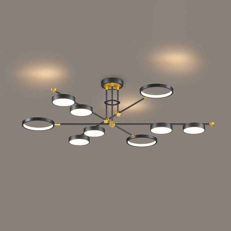 Lampadari a LED moderni multipli anelli appesi a soffitto lampadario in metallo