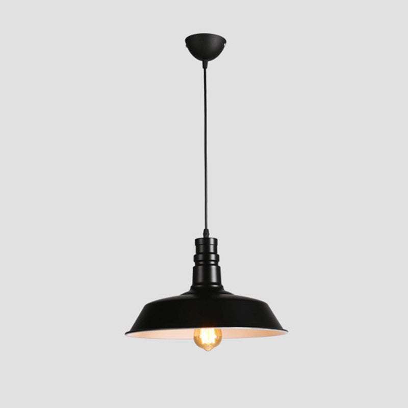 Modern Industrial Barn Shade Hanging Light, Macaron Metal 1-Light Pendant Lighting