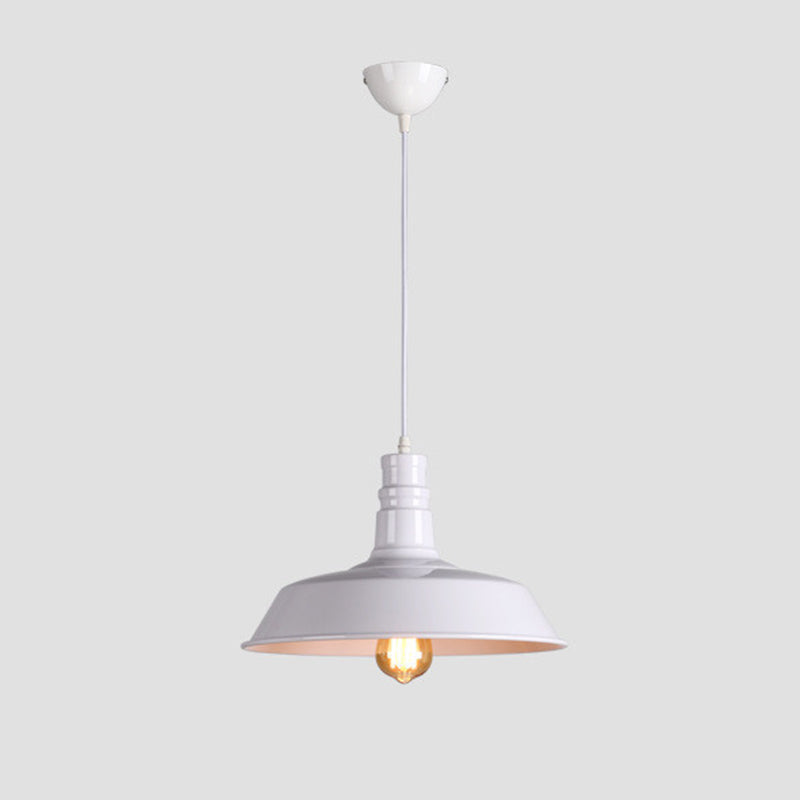 Modern Industrial Barn Shade Hanging Light, Macaron Metal 1-Light Pendant Lighting