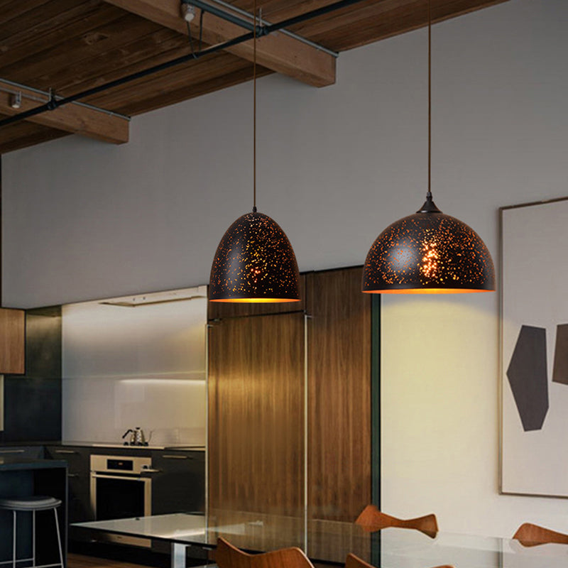 Moderne minimalistische hängende leichte, metallische Einzel-Fulb-Hängependelleuchte in Schwarz