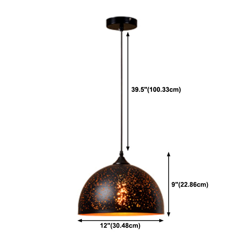 Luz colgante minimalista moderna, luces colgantes colgantes metálicas de una sola de bomba en negro