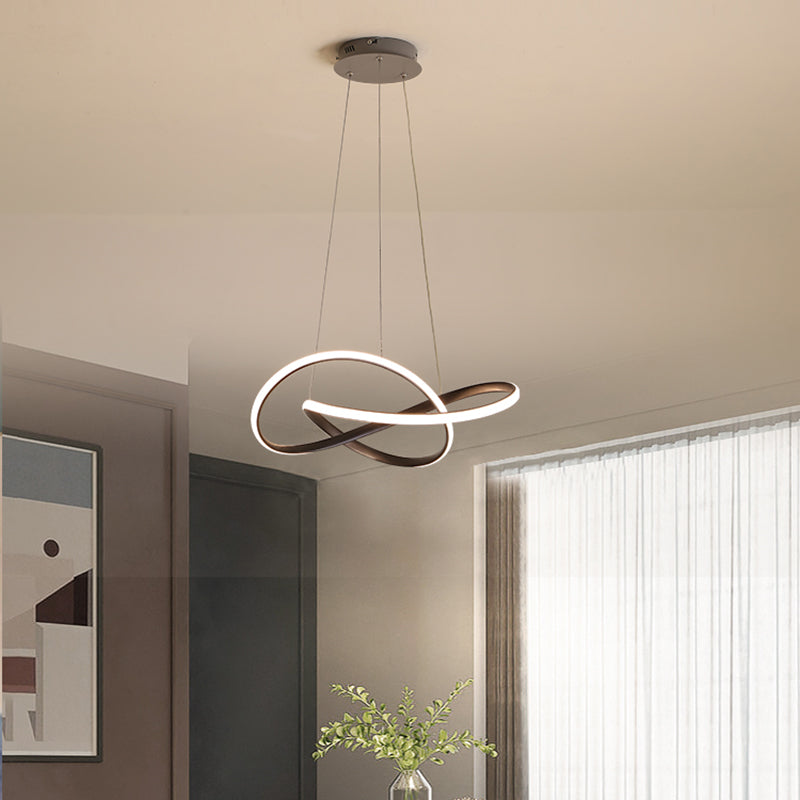 Modern Dining Room Lighting Twisted Turned Lighting Fishersts con ombra acrilica