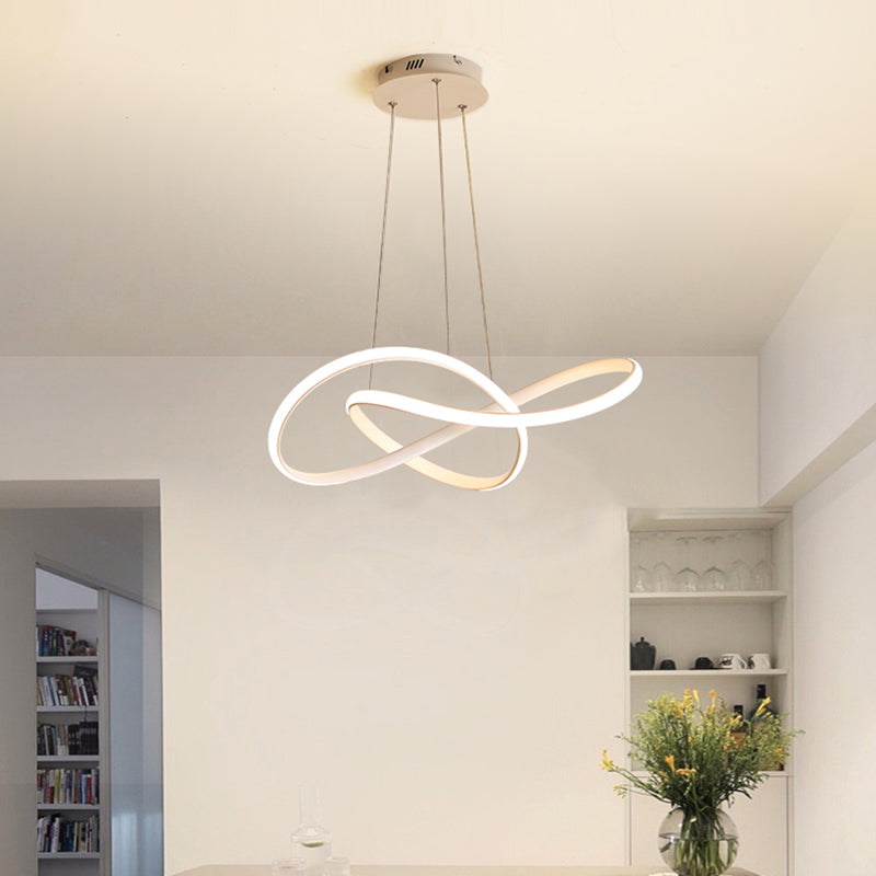Modern Dining Room Lighting Twisted Turned Lighting Fishersts con ombra acrilica