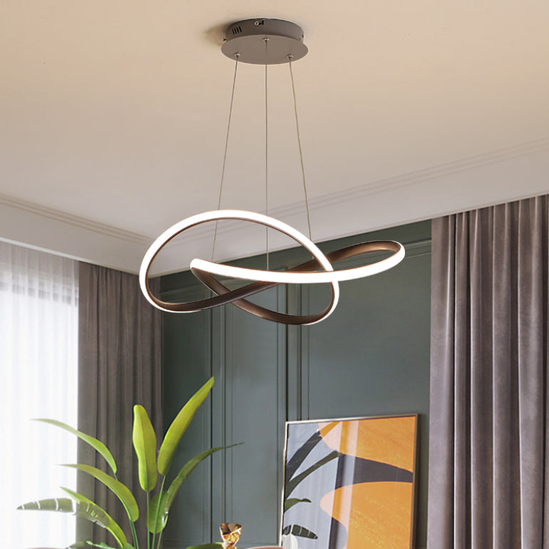 Modern Dining Room Lighting Twisted Turned Lighting Fishersts con ombra acrilica