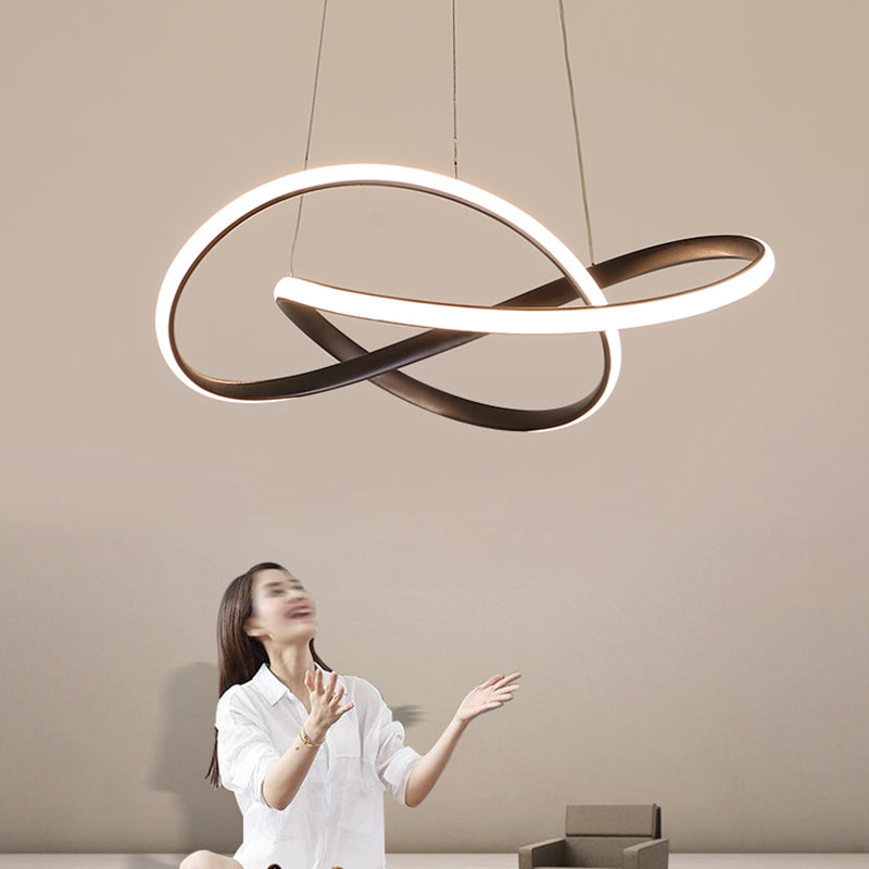 Modern Dining Room Lighting Twisted Turned Lighting Fishersts con ombra acrilica