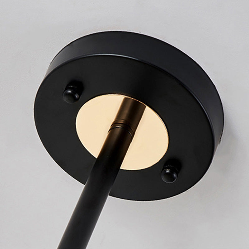 Moderner Kronleuchter mit Opal gefrosteter Glasschatten schwarzer Anhänger Beleuchtung für Esszimmer Schlafzimmer