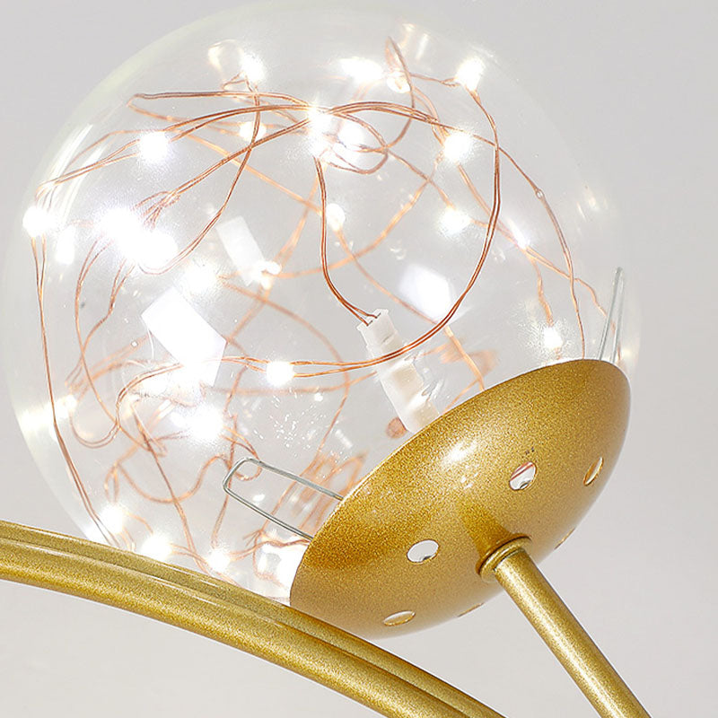 6-Lights Globe Glass Ceiling Light Simplicity Modern Style Flush Mount Light for Bedroom