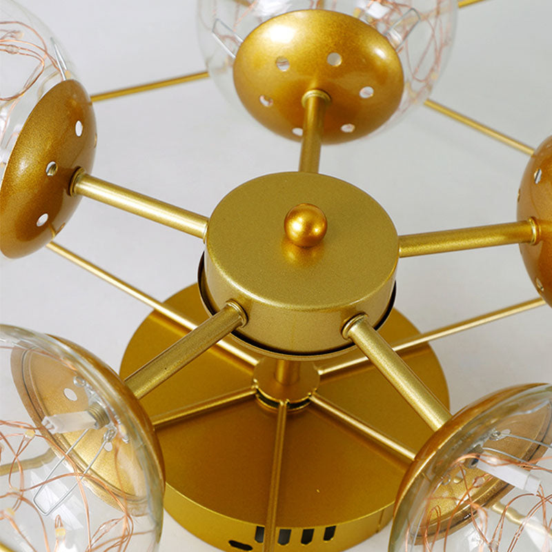 Metal Cage Design Simplicity Ceiling Light 5-Lights Modern Style Lighting Fixture