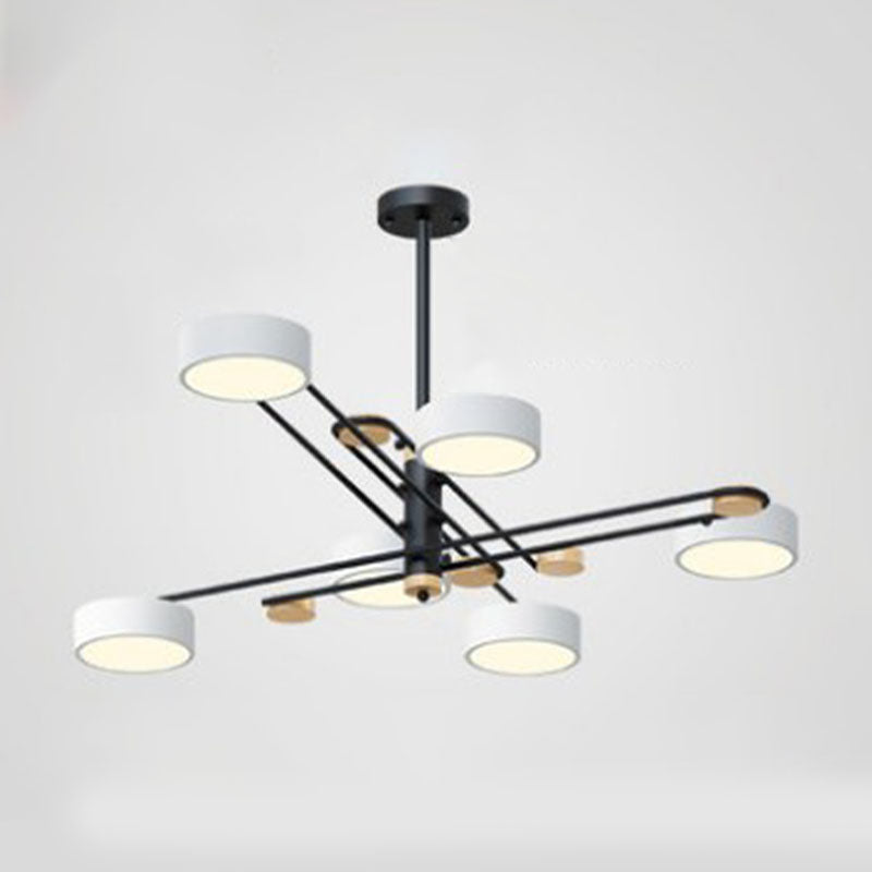 Afide di illuminazione a sospensione a 6 luci a cilindri Luci a soffitto in metallo moderno