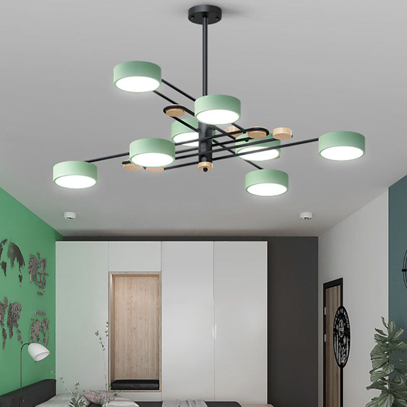 6-leichter Zylinder Anhänger Beleuchtungskörper moderne Metallhänge der Metallhänge des Stils