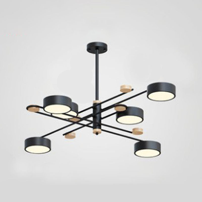 Afide di illuminazione a sospensione a 6 luci a cilindri Luci a soffitto in metallo moderno