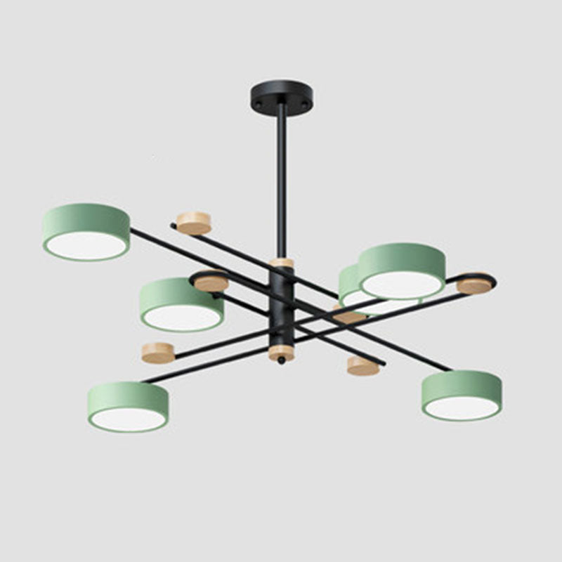 Afide di illuminazione a sospensione a 6 luci a cilindri Luci a soffitto in metallo moderno