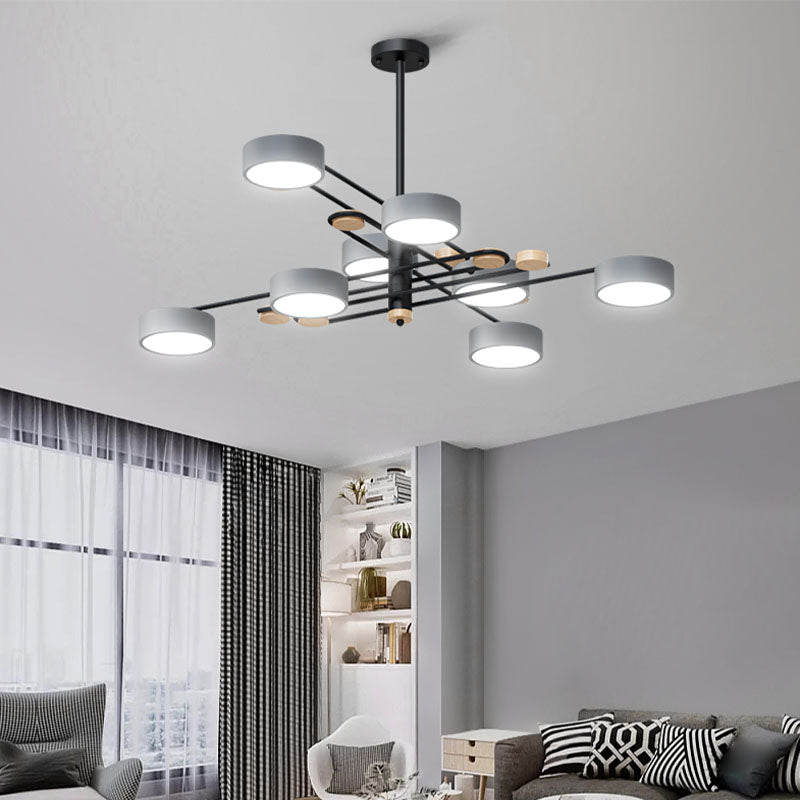 6-leichter Zylinder Anhänger Beleuchtungskörper moderne Metallhänge der Metallhänge des Stils