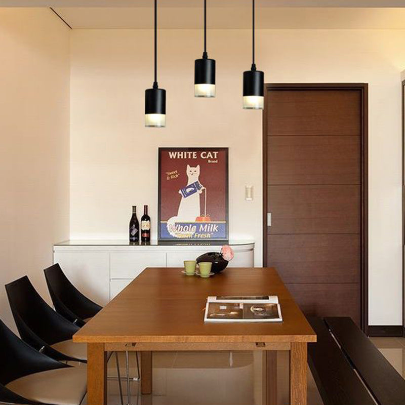 Industrial Acrylic Hanging Light, Black Swag Pendant Light with 157.5" Hanging Rope for Indoor