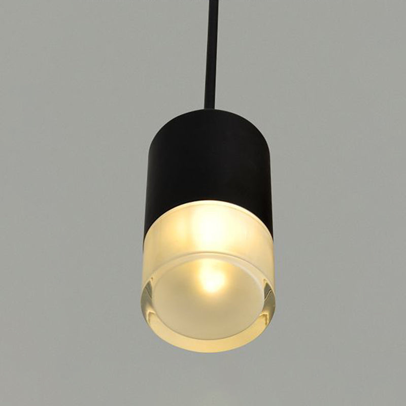 Industrial Acrylic Hanging Light, Black Swag Pendant Light with 157.5" Hanging Rope for Indoor