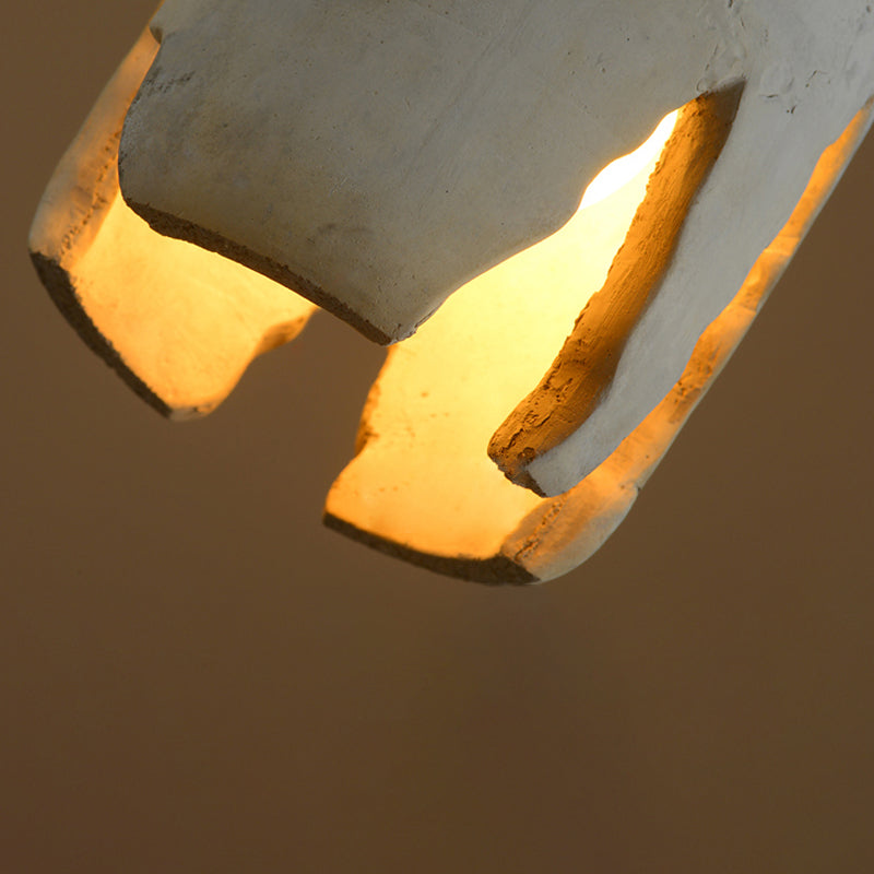 Cement 1-Light Hanging Lamp, Minimalist Gray Pendant Lighting for Living