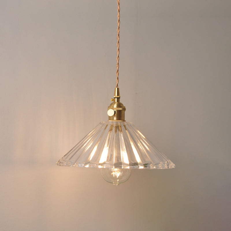 Indoor Single Light Hanging Light, Minimalist Clear Glass Pendant Light