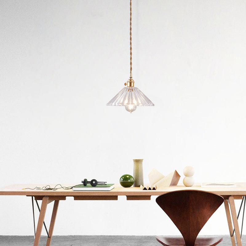 Indoor Single Light Hanging Light, Minimalist Clear Glass Pendant Light