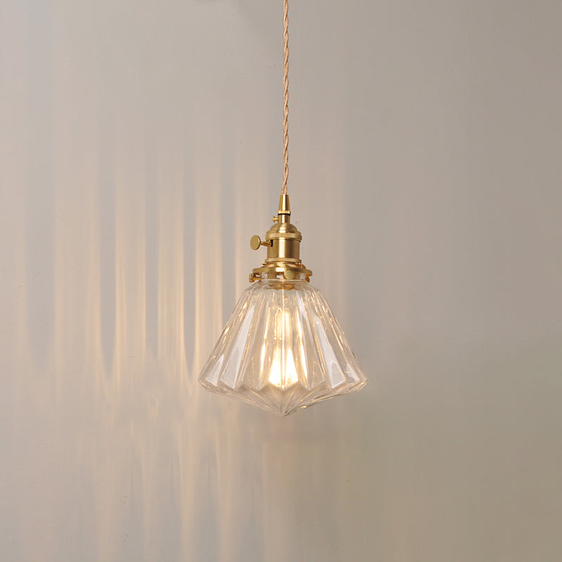 Indoor Single Light Hanging Light, Minimalist Clear Glass Pendant Light